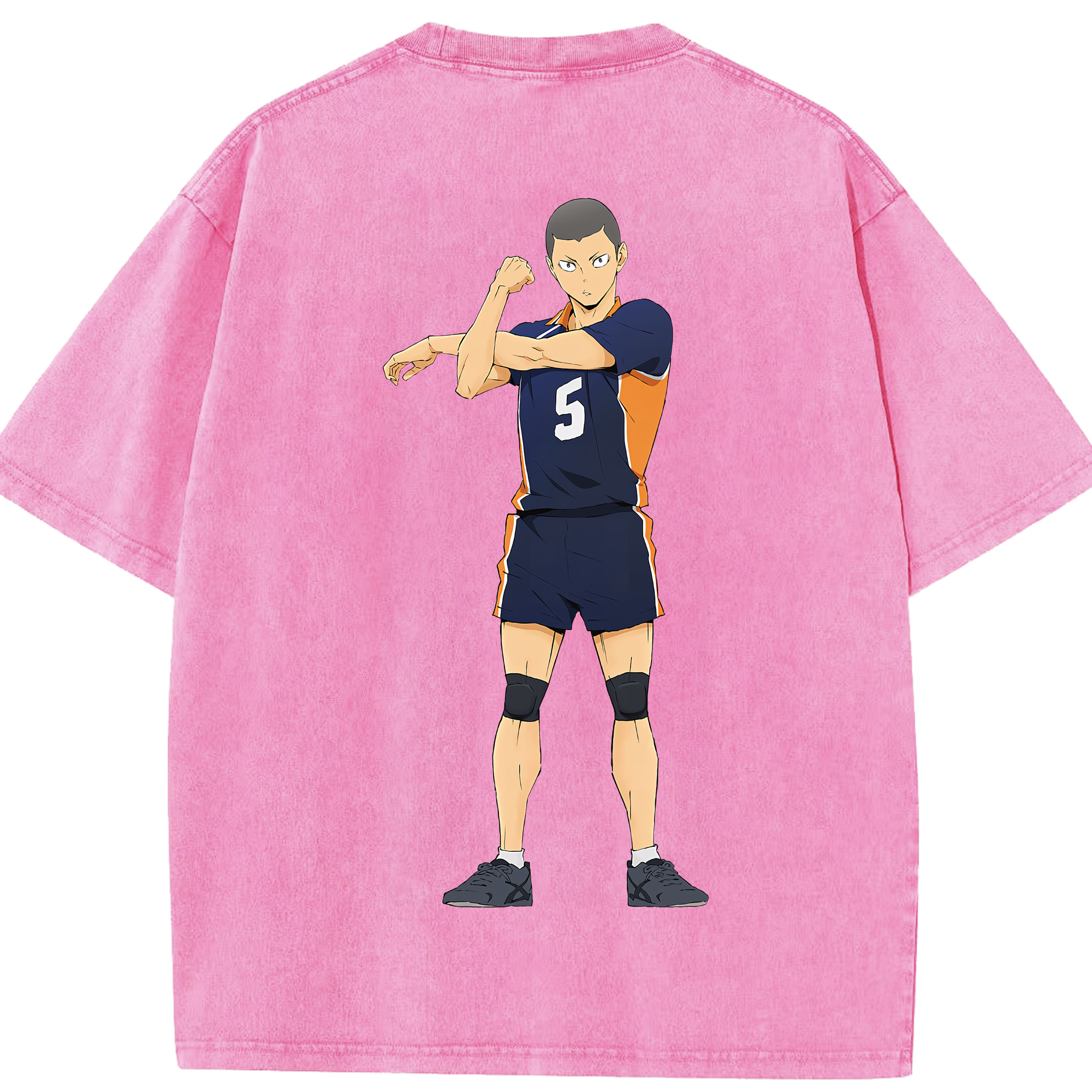 （画像用） ハイキュー!! Haikyu!! 綿100% ヴィンテージ風 半袖Tシャツ（背面プリント）